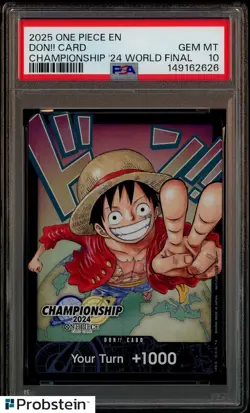 2025 ONE PIECE CARD EN MONKEY D. LUFFY DON CARD PROMO '24 CS WORLD FINAL PSA 10 - Image 1