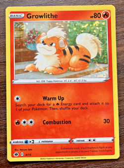HOLO Growlithe 4/15 - 2022 Pokemon McDonalds Card - CLEAN NM - Image 1