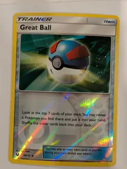 Great Ball 60/73 Trainer - Shining Legends Pokemon Reverse Holo Foil Nice! - Image 1
