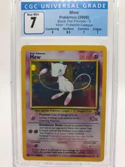 Mew Black Star Promo 9 Holo CGC 7 Graded Pokemon Card - Image 1