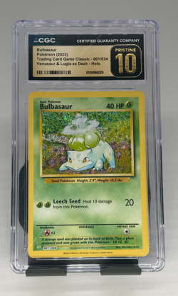 Bulbasaur 001/034 Trading Card Game Classic 2023 Venusaur & Lugia ex Deck CGC 10 - Image 1