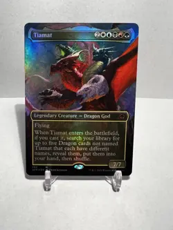 Tiamat Borderless Foil Mythic #298 MTG D&D Adventures in the Forgotten Realms NM - Image 1
