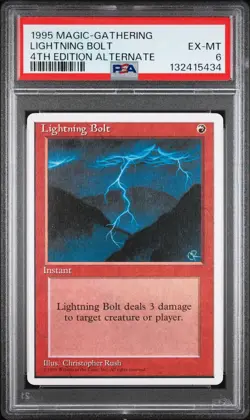 LIGHTNING BOLT 4th Edition Alternate PSA 6 Vintage MTG [Nostalgium] - Image 1