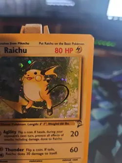 Pokemon TCG Raichu Base Set 2 16/130 Holo Rare LP - Image 3