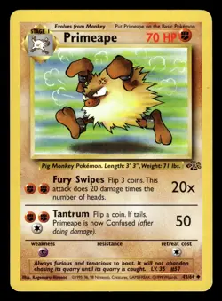 Primeape 43/64 Jungle Set Pokemon Card - 1 - Image 1