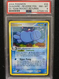 2004 Pokemon EX Team Rocket Returns Quagsire Reverse Foil 25/109 PSA 8 NM-MT - Image 1