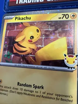 Pokemon TCG - Cosmos Holo Pikachu 51/162 Pokemon Day 2026 With Swirl NM - Image 2