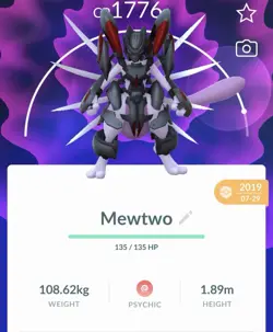 Pokemon Go PTC Acc, Guaranteed Lucky Armor Mewtwo - Image 1