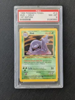 1999 Pokemon Fossil Muk Holo 1st Edition PSA 8 NM-MT 13/62 WOTC Vintage - Image 1