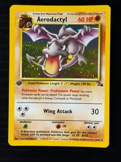 Pokemon TCG RARE COSMOS Aerodactyl Prerelease Promo Holo Foil Near Mint European - Image 1