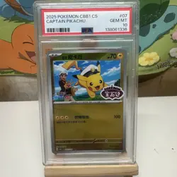 SOLD 2025 POKEMON CBB1 CS #0707/09 STAMPED CAPTAIN PIKACHU PSA 10 - Image 1