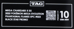 2025 Pokemon Phantasmal Flames Mega Charizard X EX Black Star Promo TAG 10 (980) - Image 3
