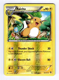 Raichu XY - Furious Fists #28 (2014) Uncommon Reverse Holo NM Pokemon - Image 1