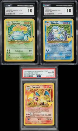 Pokemon Celebrations Base Set Charizard Blastoise Venusaur PSA CGC 8 10 Set - Image 1