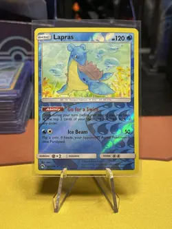 Pokemon Lapras 56/214 SM Lost Thunder Rare Reverse Holo NM - Image 1