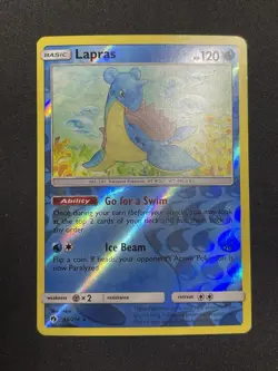 Pokemon Lapras 56/214 SM Lost Thunder Rare Reverse Holo NM - Image 2