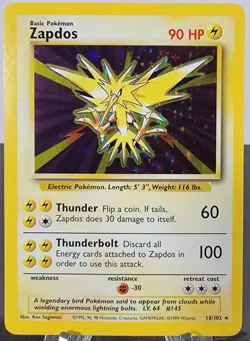 Zapdos Holo - 16/102 Base Set - WOTC Unlimited - Pokemon TCG - 1999 NM - Image 1