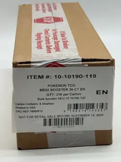 Pokemon Mega Evolution Phantasmal Flames ME02 Booster 6-Box Sealed Case - Image 1