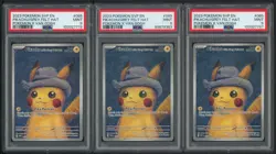 Lot of (3) Pokemon SVP EN Pokemon X Van Gogh Pikachu with Grey Felt Hat PSA 9 - Image 1