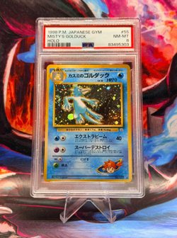 Pokemon Japanese Gym Misty's Golduck #55 Vintage - PSA 8 NM-MT - Image 1