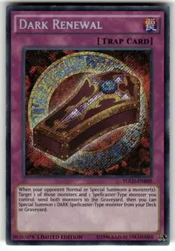 Dark Renewal Secret Rare YGLD-ENB00 NM - Image 1