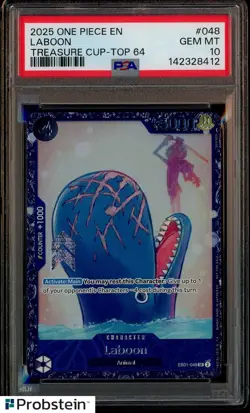 2025 One Piece EN Treasure Cup Top 64 #048 Laboon PSA 10 GEM MINT - Image 1