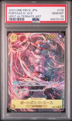 PSA 10 GEM MINT JAPANESE ONE PIECE 2024 PORTGAS D. ACE OP07-119 ALT ART NR4 - Image 1