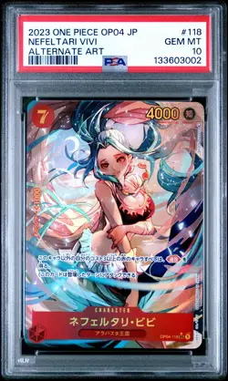 PSA 10 GEM MINT JAPANESE ONE PIECE 2023 Nefertari Vivi OP04-118 ALT ART NR4 - Image 1