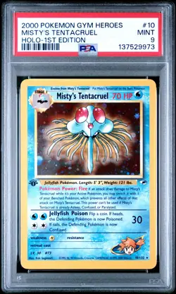 Pokemon Card Misty's Tentacruel 10/132 1st Edition Holo PSA 9 WOTC Gym Heroes - Image 1