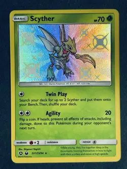 Scyther SV1/SV94 Hidden Fates Shiny Vault Holo Rare Poke Card. NM - Image 2