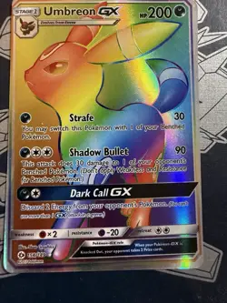 Pokemon Sun & Moon Base Set Umbreon GX 154/149 Secret Rainbow Card - Image 1