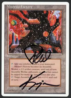 ***Mishra's Factory Double Signed** MTG Alternate 4th Edition Phil & Kaja Folgio - Image 1