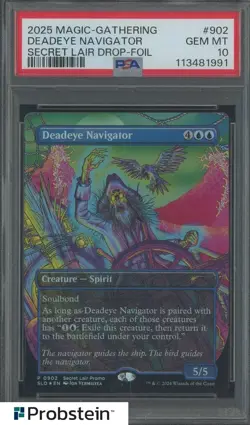 2025 MAGIC THE GATHERING SECRET LAIR DROP #0902 DEADEYE NAVIGATOR FOILPSA 10 - Image 1