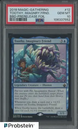 2018 MAGIC THE GATHERING BATTLEBOND 12 TOOTHY IMAGINARY FRIEND PRERELEASE PSA 10 - Image 1