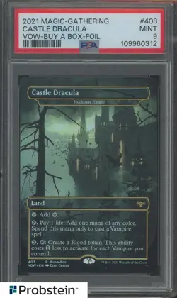 2021 MAGIC THE GATHERING INNISTRAD #403 CASTLE DRACULA BUY-A-BOX PSA 9 - Image 1