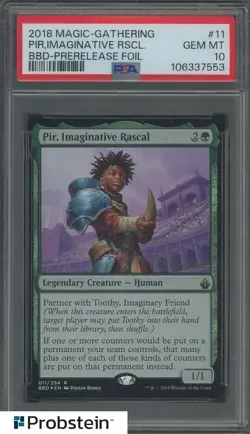 2018 MAGIC THE GATHERING BATTLEBOND 011 PIR IMAGINATIVE RASCAL PRERELEASE PSA 10 - Image 1