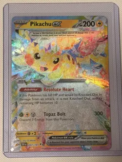 Pikachu ex 057/191 Sv08: Surging Sparks Double Rare Holo 200HP Pokemon TCG NM-LP - Image 1