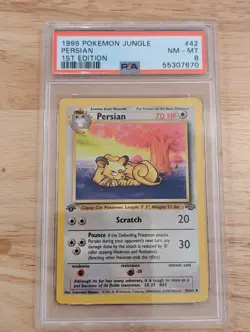 1999 Pokemon Jungle 1st Edition Persian 42/64 PSA 8 Near Mint - Image 1