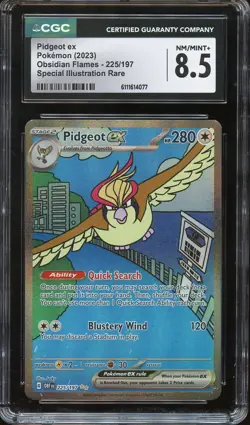 CGC 8.5 PIDGEOT EX 2023 POKEMON TCG SV03: OBSIDIAN FLAMES HOLO SIR 225/197 - Image 1