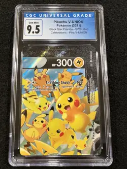 Pokemon Pikachu V-Union SWSH140 Celebrations Promo in a CGC 9.5 (now 10)! - Image 1