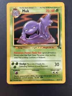 Muk 28/62 Pokemon Fossil Rare - WOTC Vintage - MP - Image 1