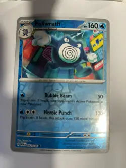 Poliwrath 062/165 Scarlet & Violet 151 Pokemon Reverse Holo Foil Rare - Image 1