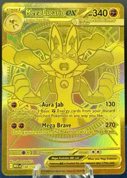 Pokemon TCG Mega Lucario EX 188/132 Mega Hyper Rare Full Art Holo English - Image 1