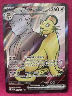 ❤Team Rocket's Persian ex ❤ 219/182 Destined Rivals Full Art Holo Pokemon TCG - Image 2