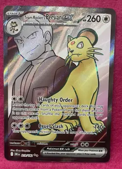 ❤Team Rocket's Persian ex ❤ 219/182 Destined Rivals Full Art Holo Pokemon TCG - Image 3