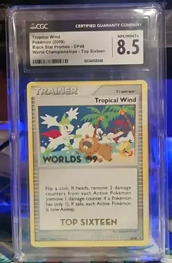 2009 Pokemon Promo World Championships Top Sixteen Tropical Wind #DP48 CGC 8.5 - Image 1