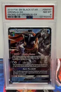 2019 Pokemon Sun & Moon Black Star Promo Greninja GX #SM197 PSA 8 - Image 1