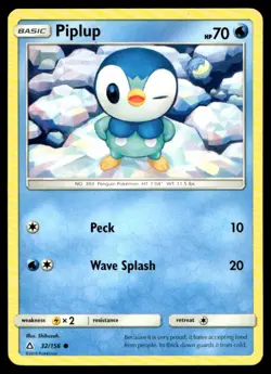 Piplup (32) SM - Ultra Prism 32/156 MP Pokemon TCG | Buy10 Get10 Free - Image 1