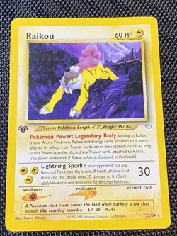Raikou 22/64 1st edition Neo Revelation Rare WOTC Pokemon Card LP+ - Image 1