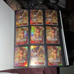 BANDAI One Piece SR LOT 130x cards plus binder. Ace, luffy, sabo promo page MINT - Image 1